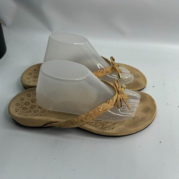 Vionic Orthaheel Brown Thong Slide Sandals Womens Size 8 - Picture 1 of 4